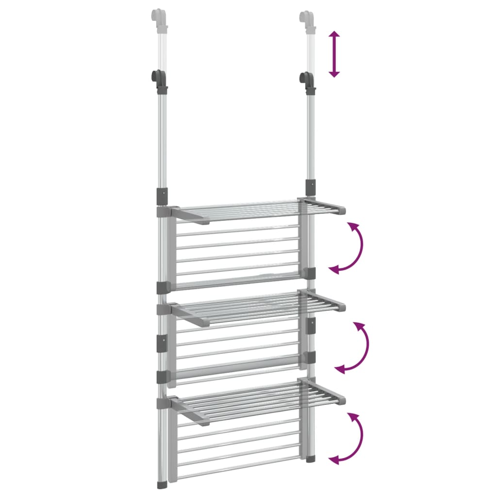 Hængende tørretumbler 3 etagers aluminium