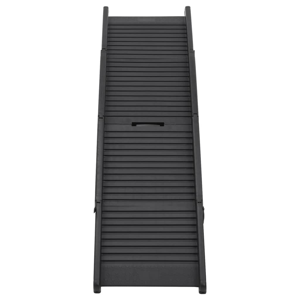 Hunderampe Foldbar Sort 153x40x12,5 cm Plast