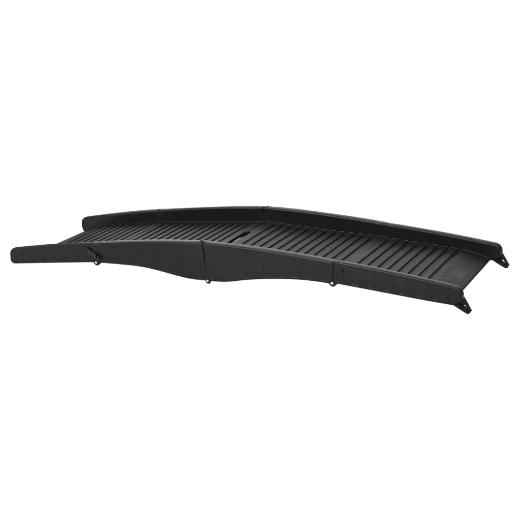 Hunderampe Foldbar Sort 153x40x12,5 cm Plast