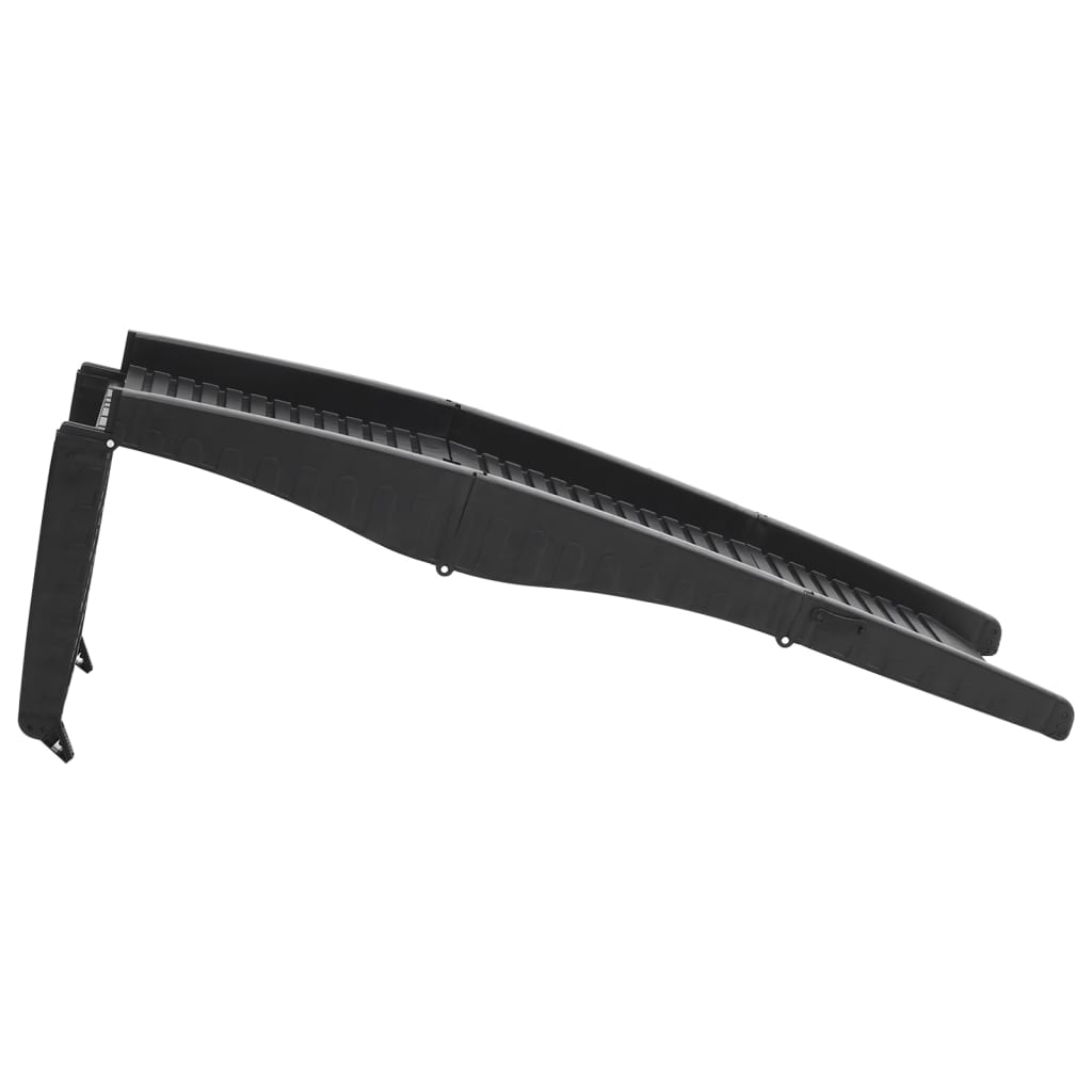 Hunderampe Foldbar Sort 153x40x12,5 cm Plast