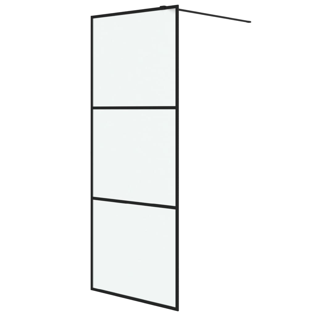 Bruseskærm til Walk-In Shower Sort 80x195 cm Mat ESG Glas