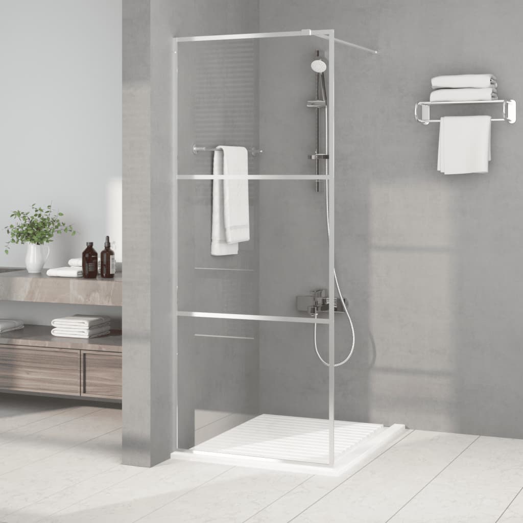 Brusevæg til brusekabine sølv 80x195 cm ESG klart glas