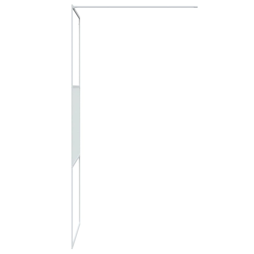 Brusevæg til bruseniche hvid 80x195 cm ESG klart glas