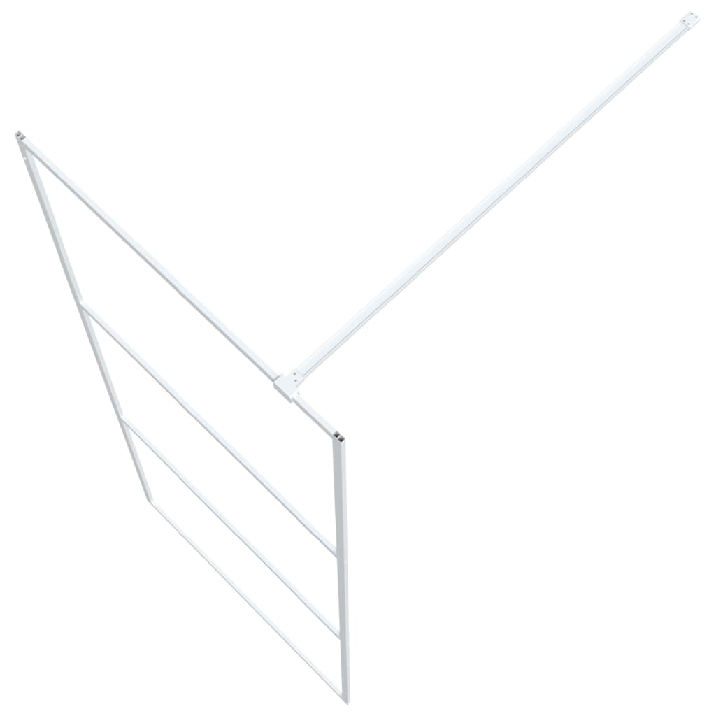 Brusevæg til bruseniche hvid 80x195 cm ESG klart glas