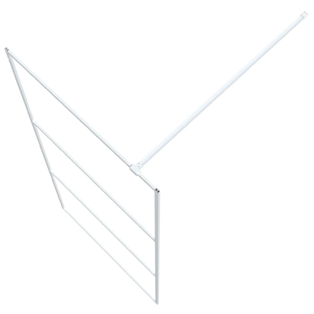 Brusevæg til bruseniche hvid 90x195 cm ESG klart glas