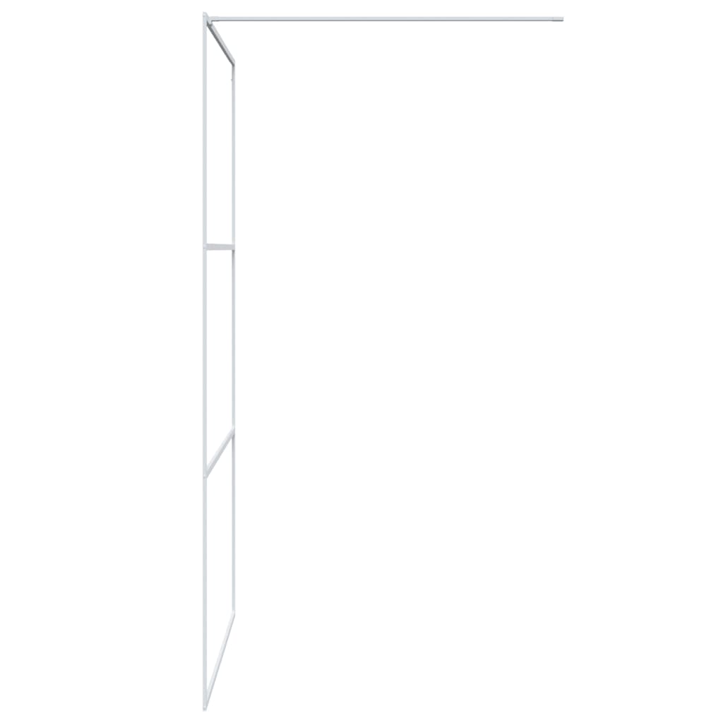 Brusevæg til bruseniche hvid 115x195 cm ESG klart glas
