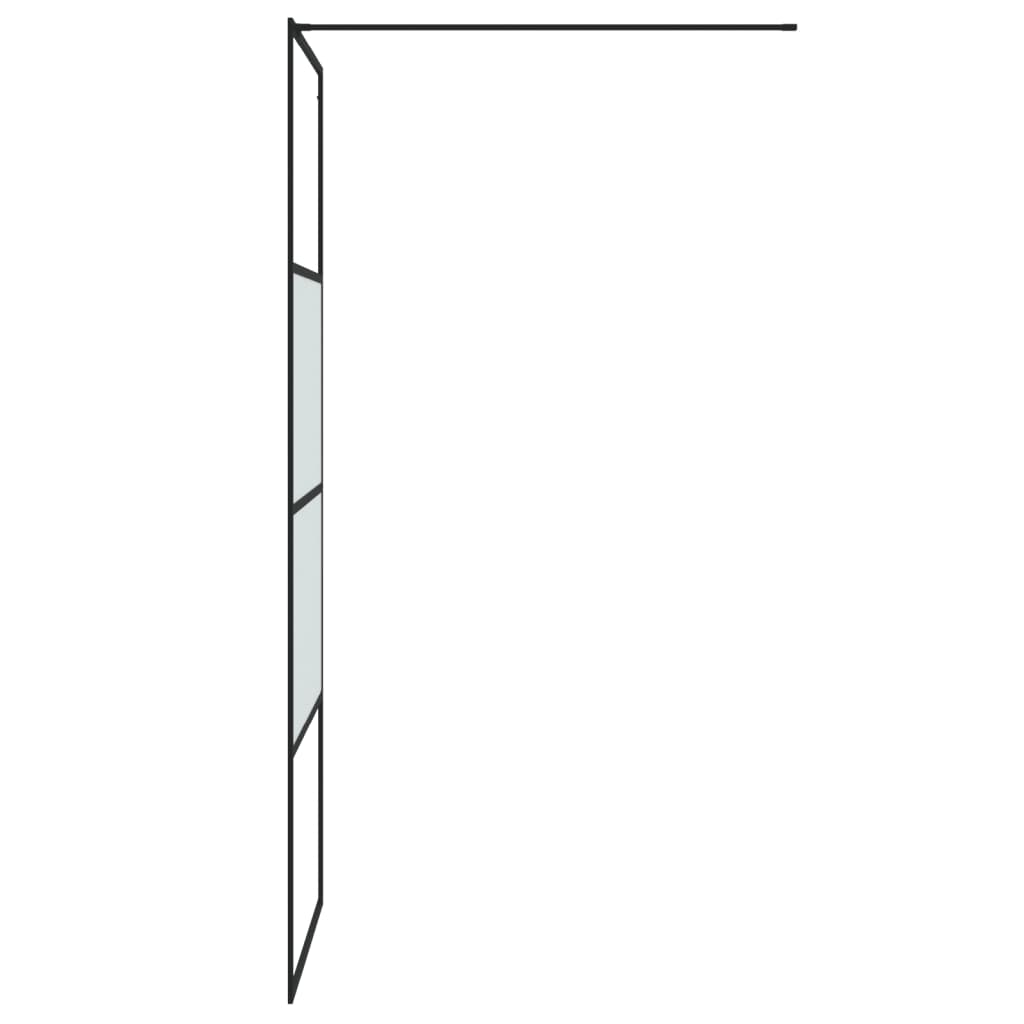 Bruseafskærmning til bruseniche sort 80x195 cm ESG halvmat