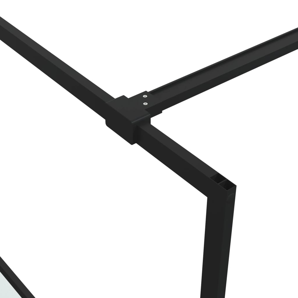 Bruseafskærmning til bruseniche sort 100x195 cm halvmat ESG