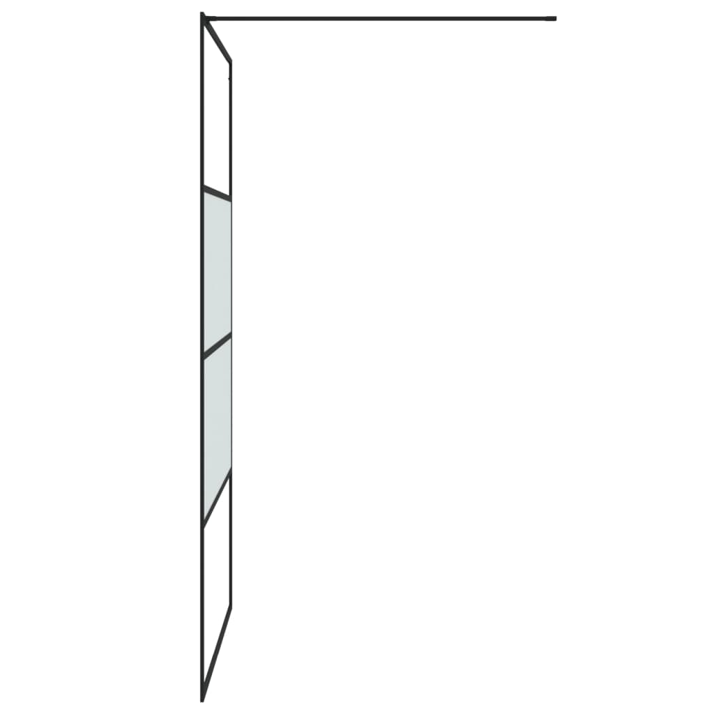 Bruseafskærmning til bruseniche sort 115x195 cm halvmat ESG