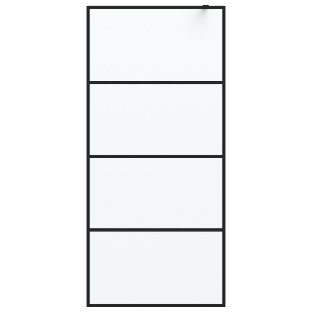 Bruseskærm til Walk-In Shower Sort 90x195cm Mat ESG Glas
