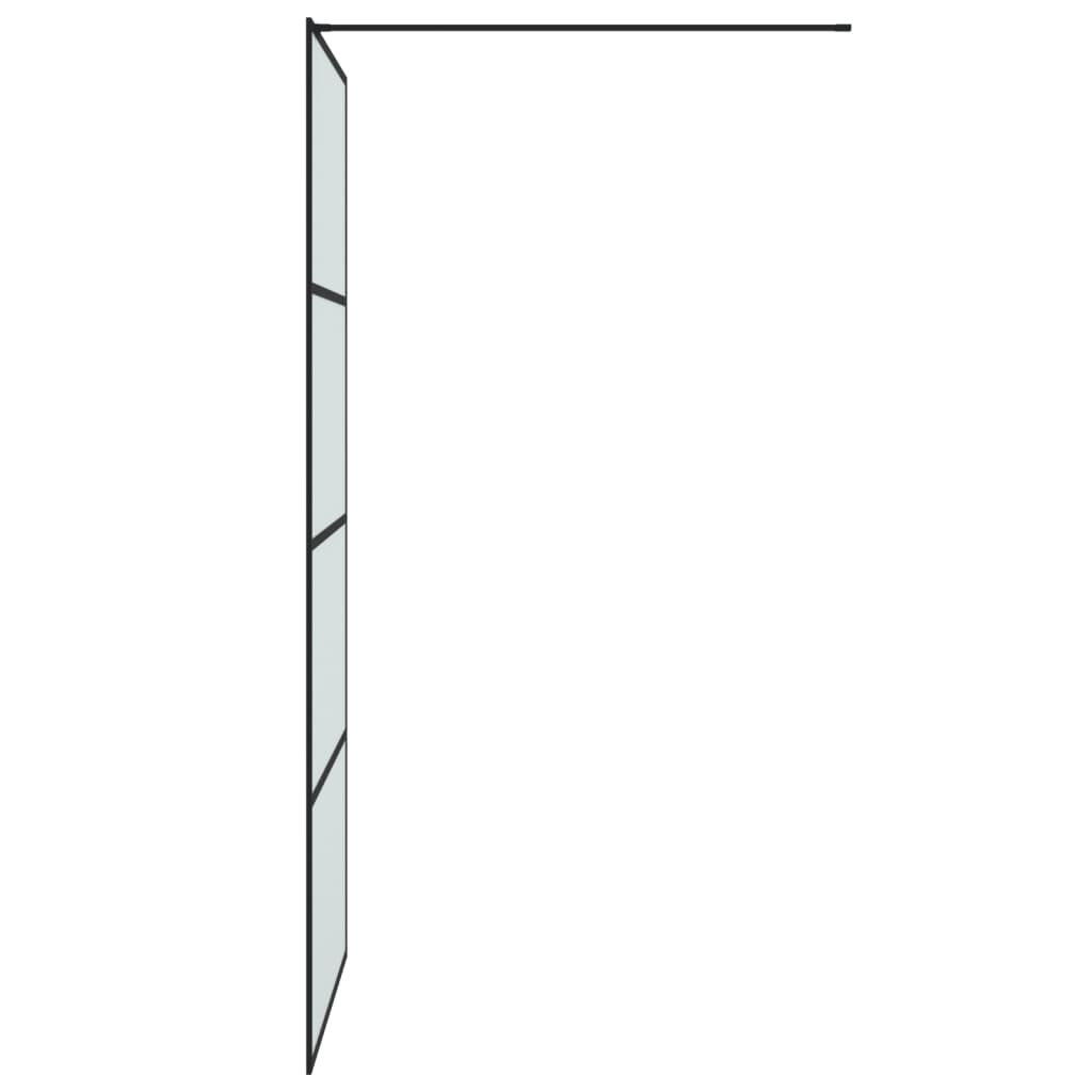 Bruseskærm til Walk-In Shower Sort 90x195cm Mat ESG Glas
