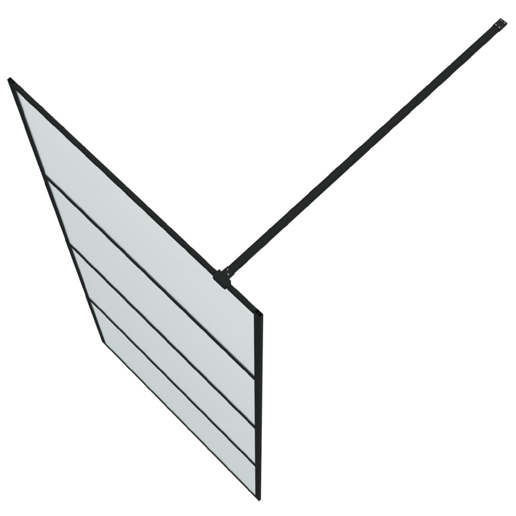 Bruseskærm til Walk-In Shower Sort 90x195cm Mat ESG Glas