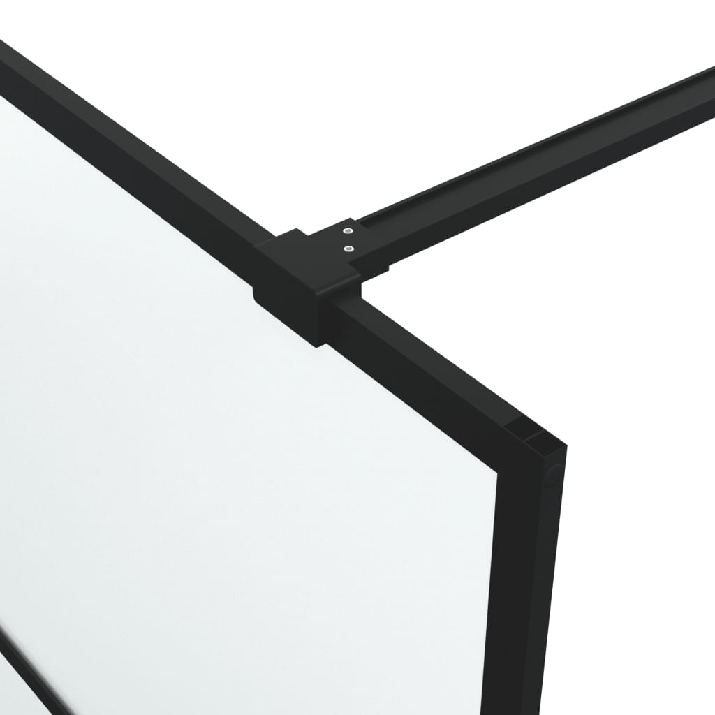Bruseskærm til Walk-In Shower Sort 90x195cm Mat ESG Glas