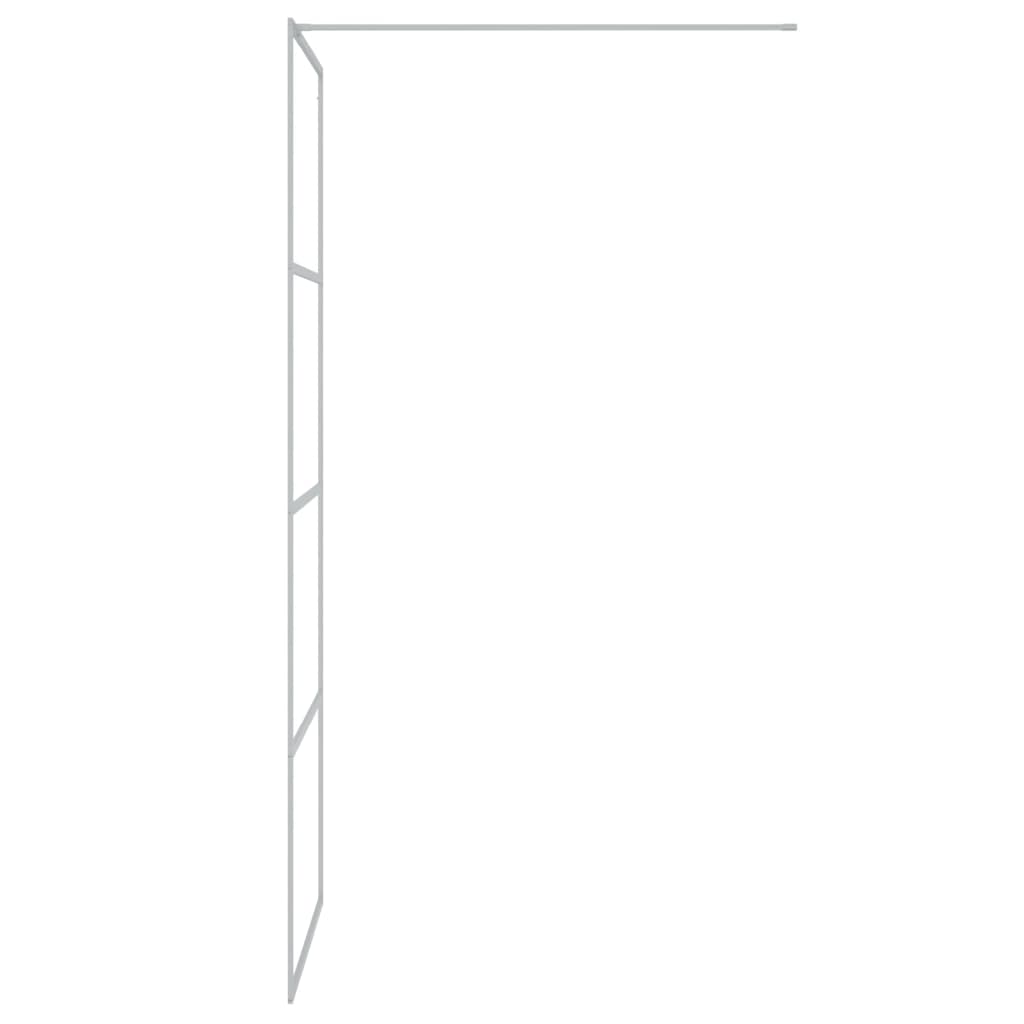 Bruseafskærmning til brusekabine sølv 80x195 cm ESG glas klar