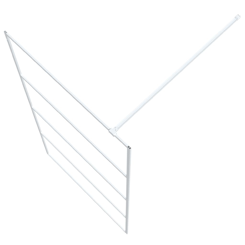 Brusevæg til bruseniche hvid 100x195 cm ESG klart glas
