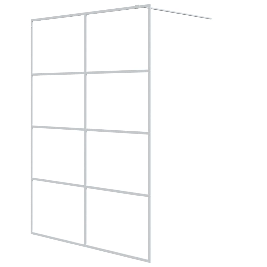 Brusevæg til bruseniche hvid 140x195 cm ESG klart glas