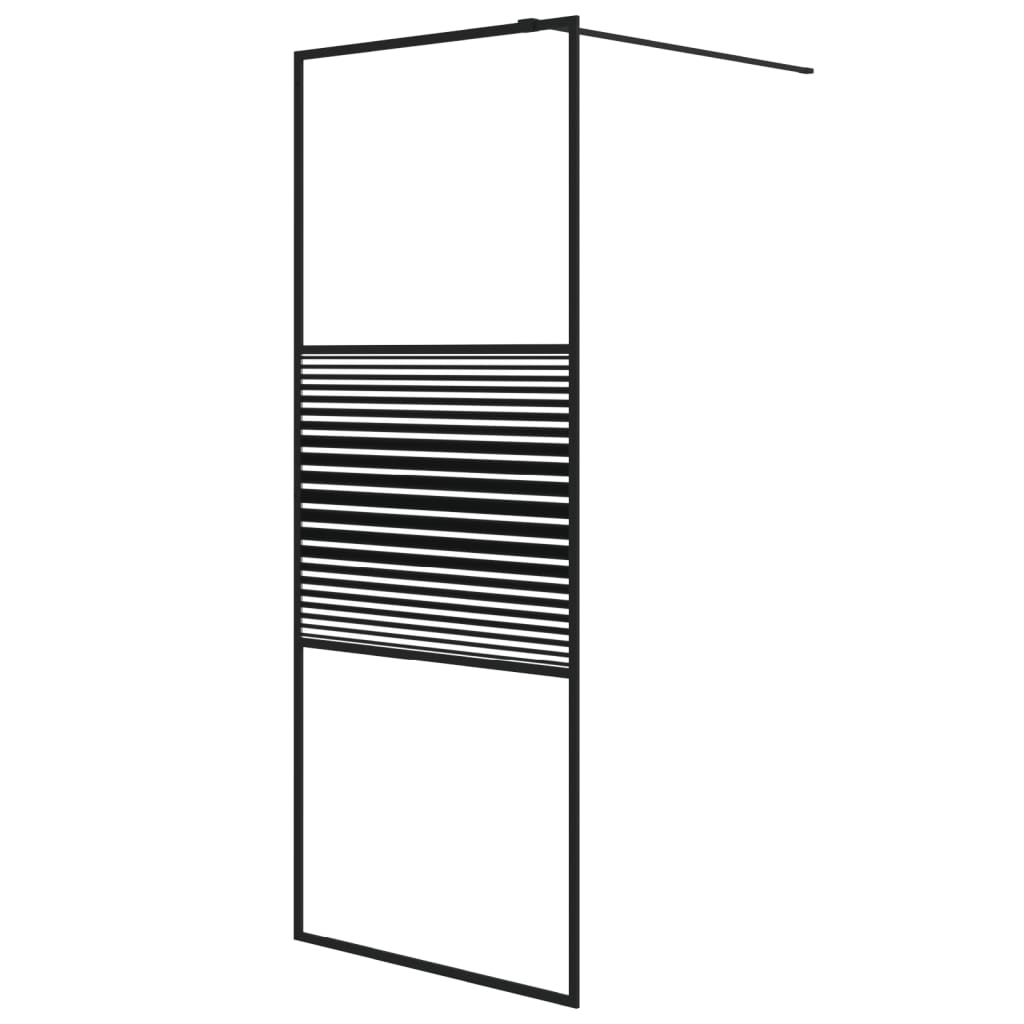 Bruseskærm til Walk-In Shower Sort 80x195 cm ESG Glas Clear