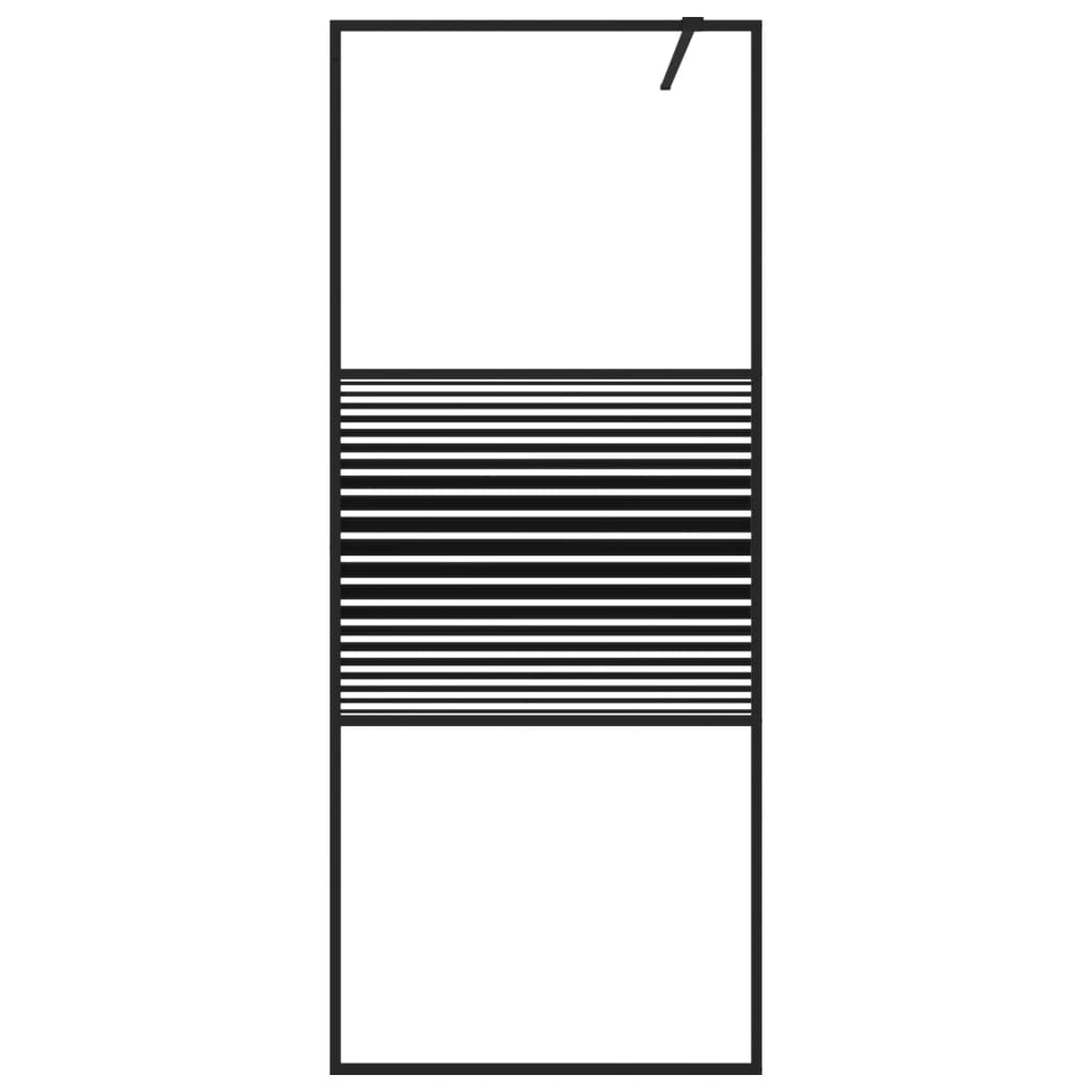 Bruseskærm til Walk-In Shower Sort 80x195 cm ESG Glas Clear