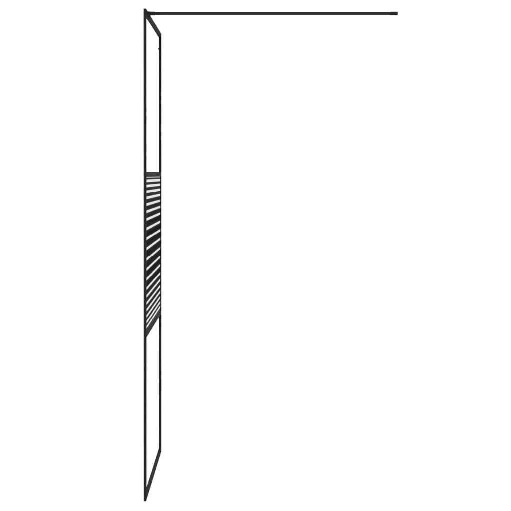 Bruseskærm til Walk-In Shower Sort 80x195 cm ESG Glas Clear