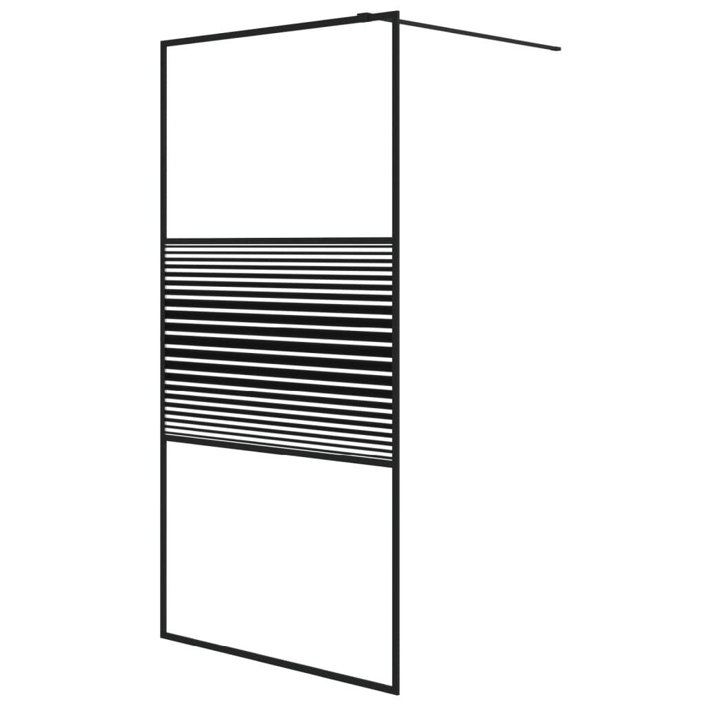 Bruseskærm til Walk-In Shower Sort 100x195 cm ESG Glas Clear