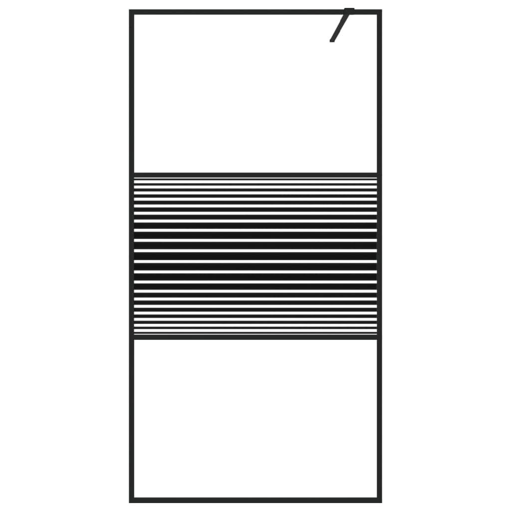 Bruseskærm til Walk-In Shower Sort 100x195 cm ESG Glas Clear