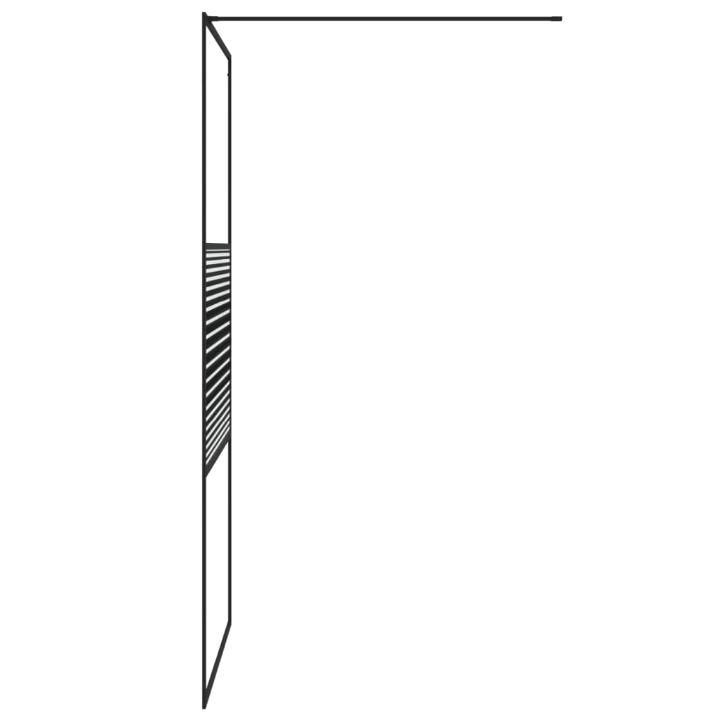 Bruseskærm til Walk-In Shower Sort 100x195 cm ESG Glas Clear