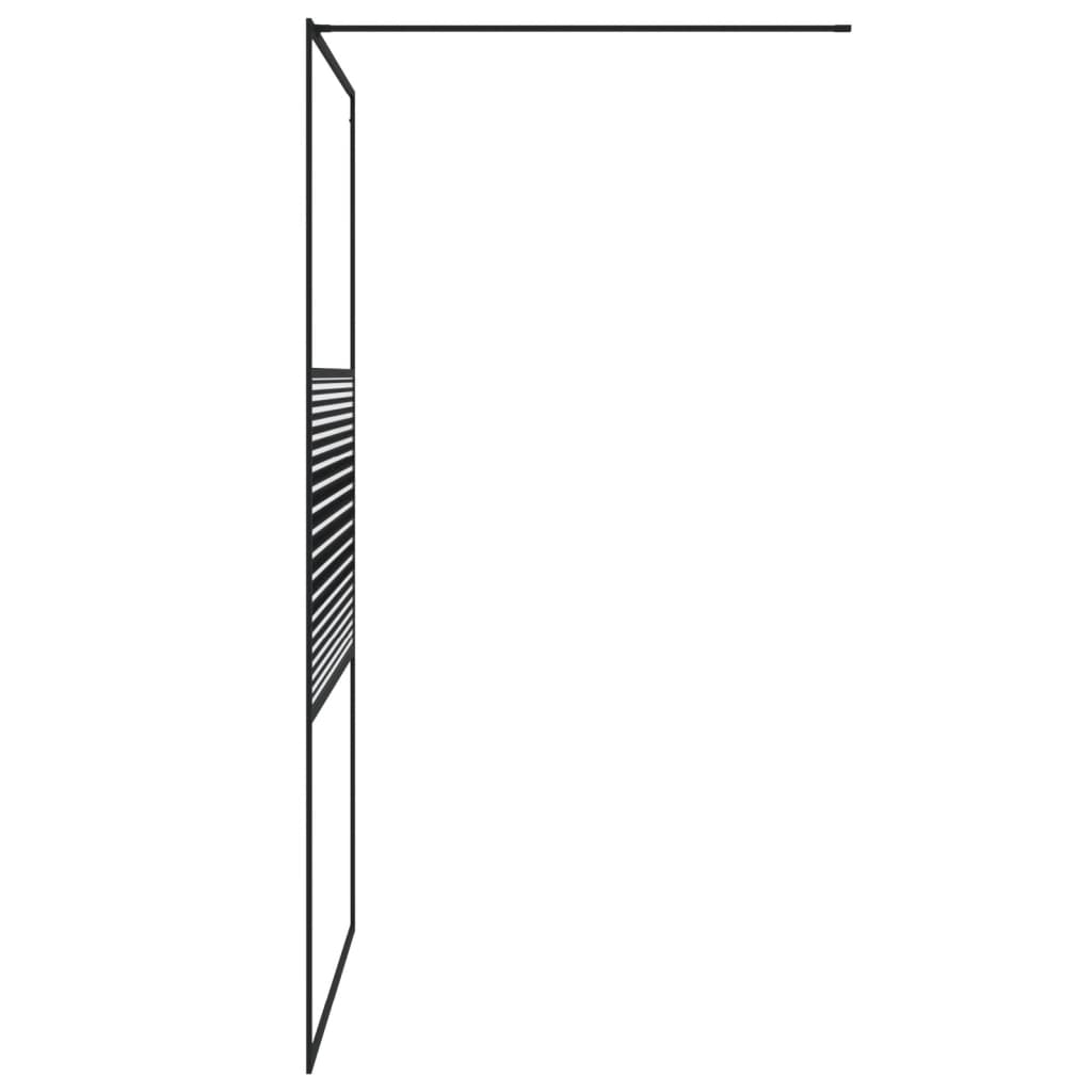 Bruseskærm til Walk-In Shower Sort 115x195 cm ESG Glas Clear
