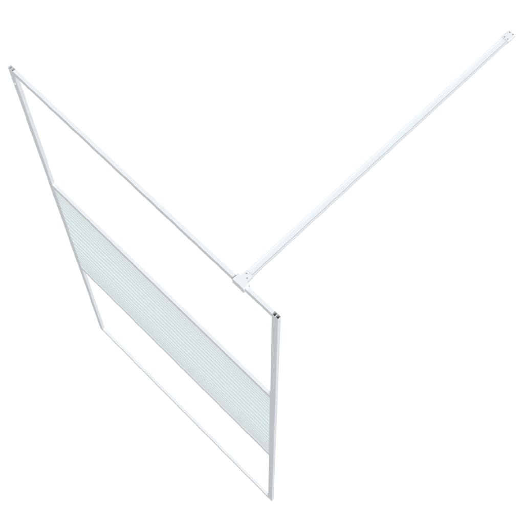 Brusevæg til bruseniche hvid 100x195 cm ESG klart glas