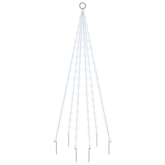 LED-Weihnachtsbaum für Fahnenmast Kaltweiß 108 LEDs 180 cm