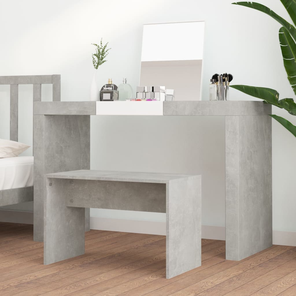 Vanity Taburet Beton Grå 70x35x45 cm Træmateriale