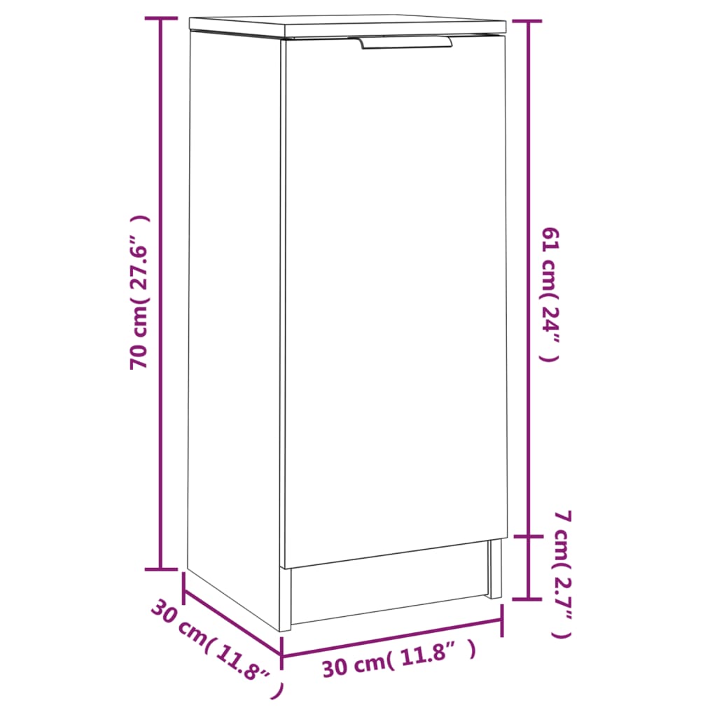 Skænke 2 stk Sort 30x30x70 cm træmateriale