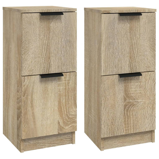 Sideboards 2 Stk. Sonoma-Eiche 30x30x70 cm Holzwerkstoff