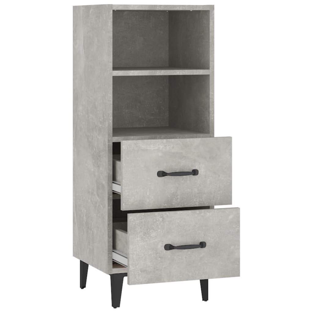 Skænk Beton Grå 34,5x34x90 cm Træ Materiale