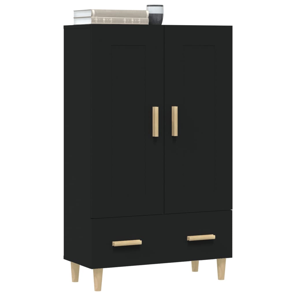 Highboard Sort 70x31x115 cm Træmateriale