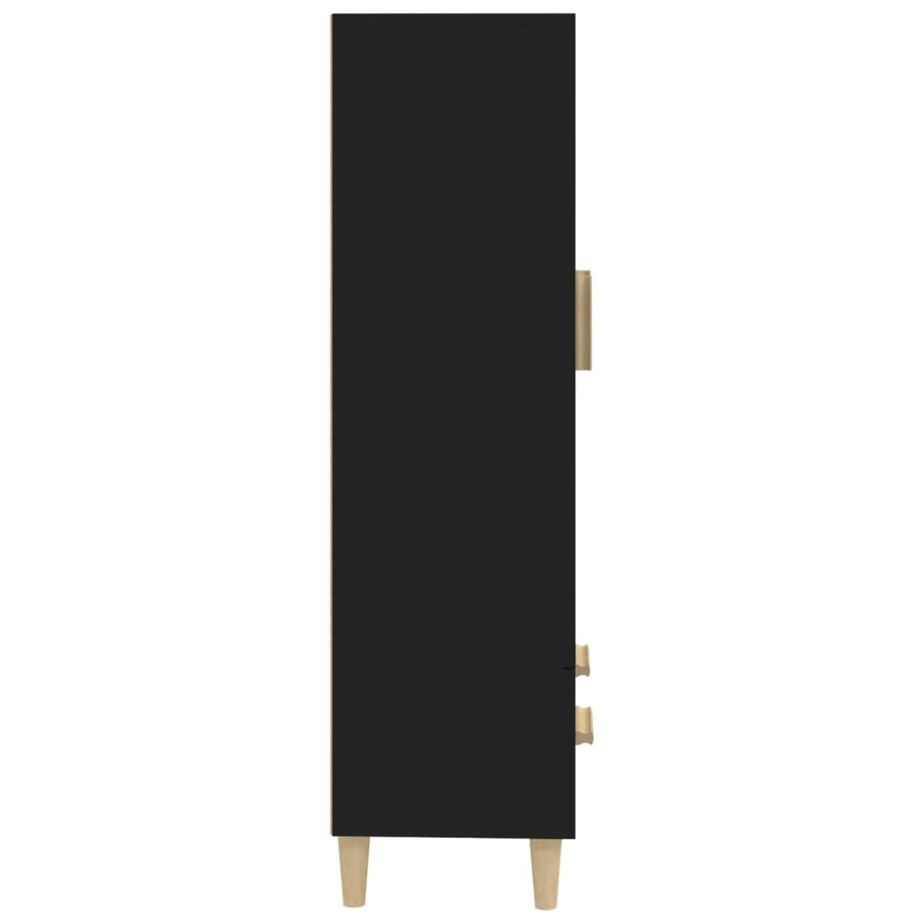 Highboard Sort 70x31x115 cm Træmateriale