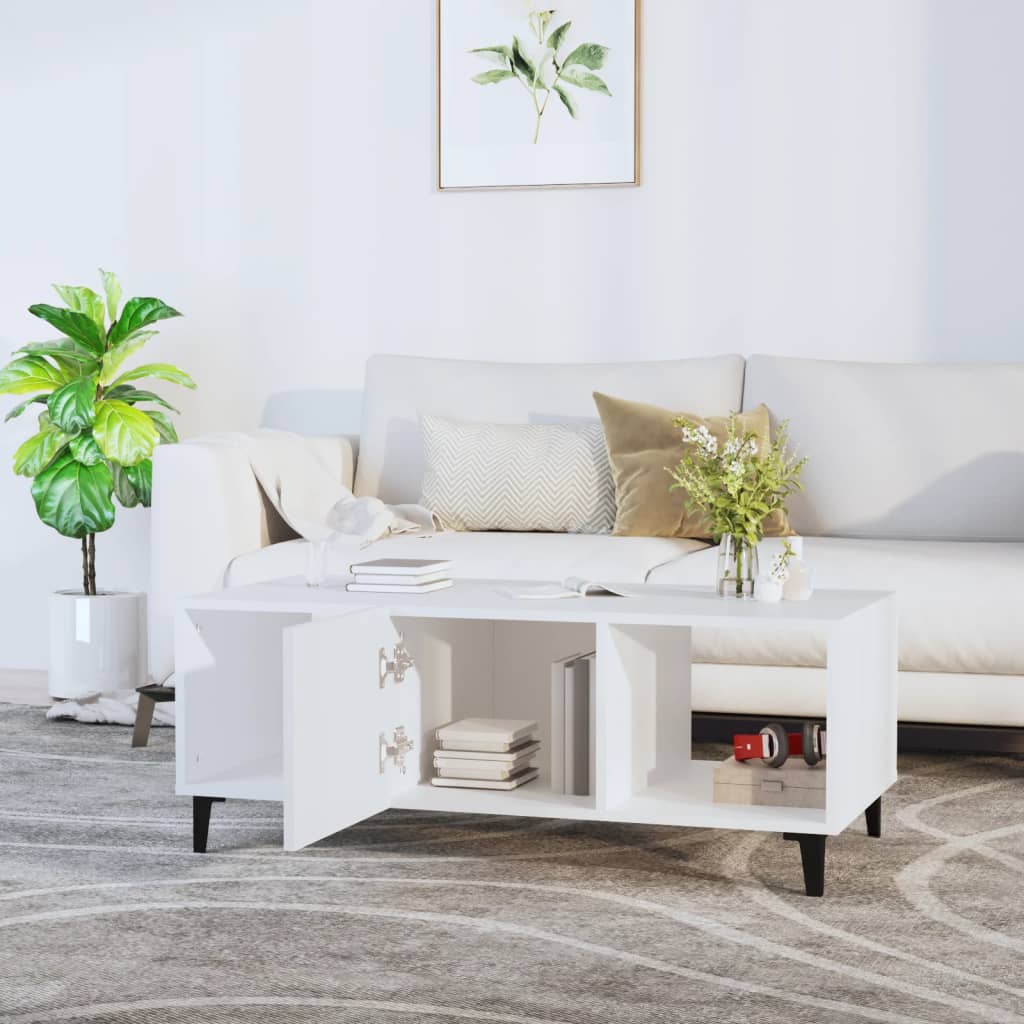 Sofabord Hvid 102x50x40 cm Træ Materiale