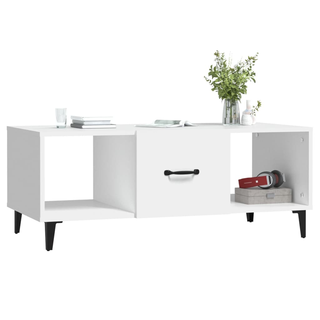 Sofabord Hvid 102x50x40 cm Træ Materiale