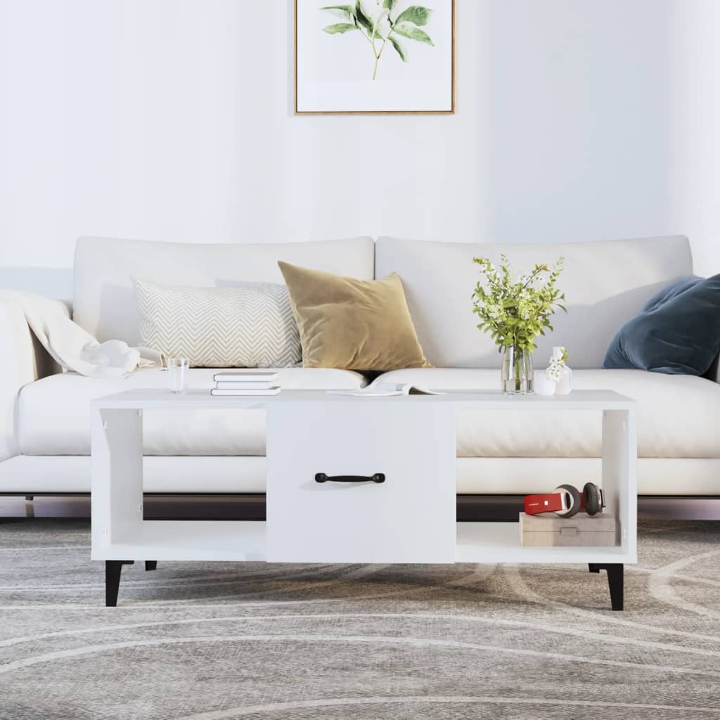 Sofabord Hvid 102x50x40 cm Træ Materiale
