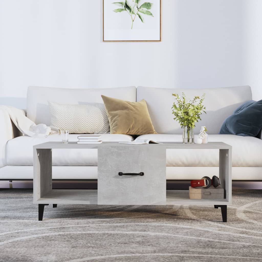 Sofabord betongrå 102x50x40 cm træmateriale