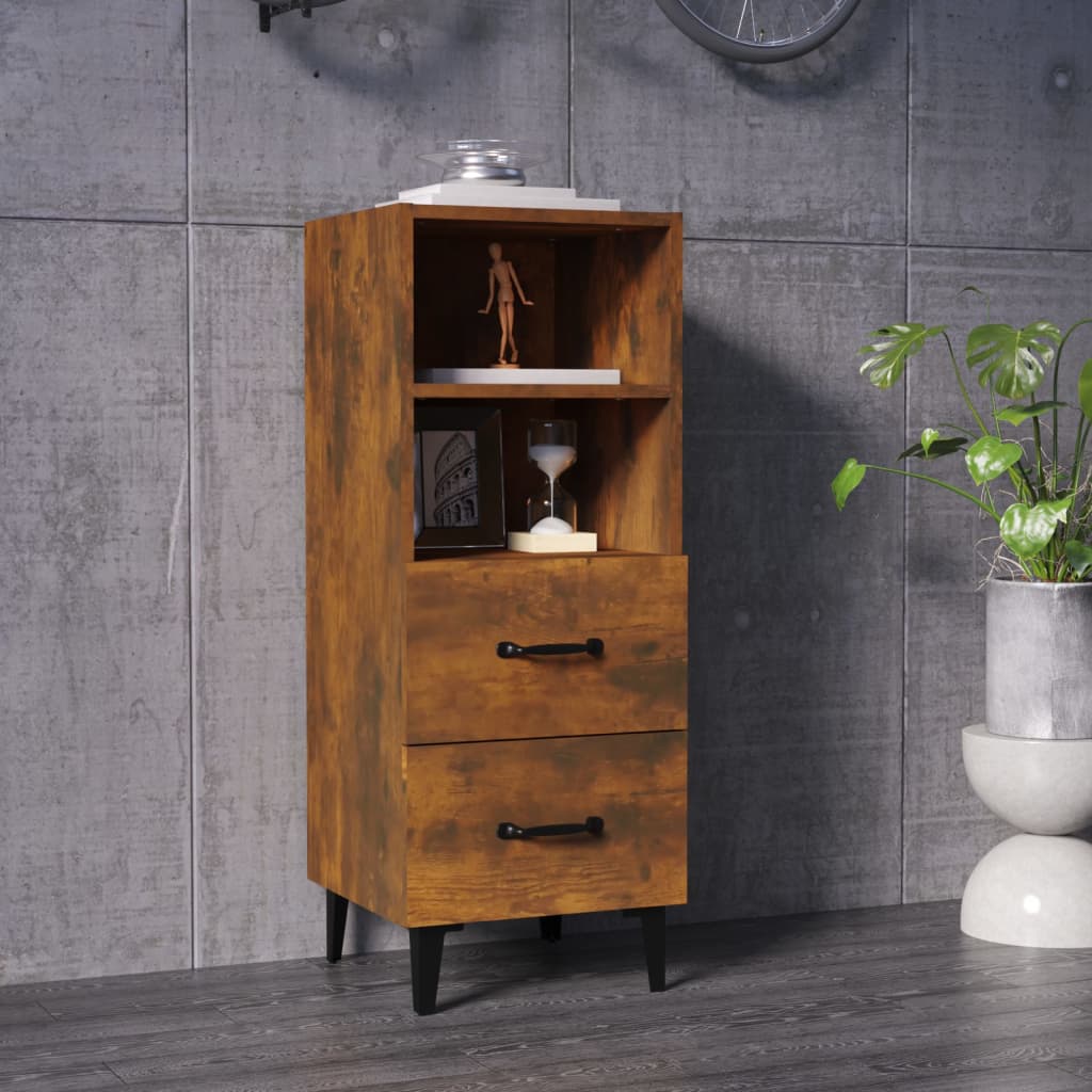 Skænk røget eg 34,5x34x90 cm træmateriale