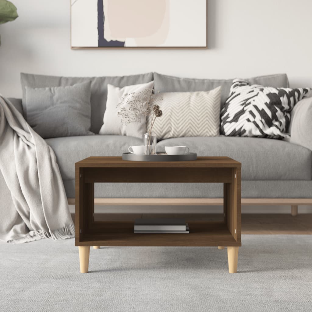 Sofabord brun eg look 60x50x40 cm træmateriale