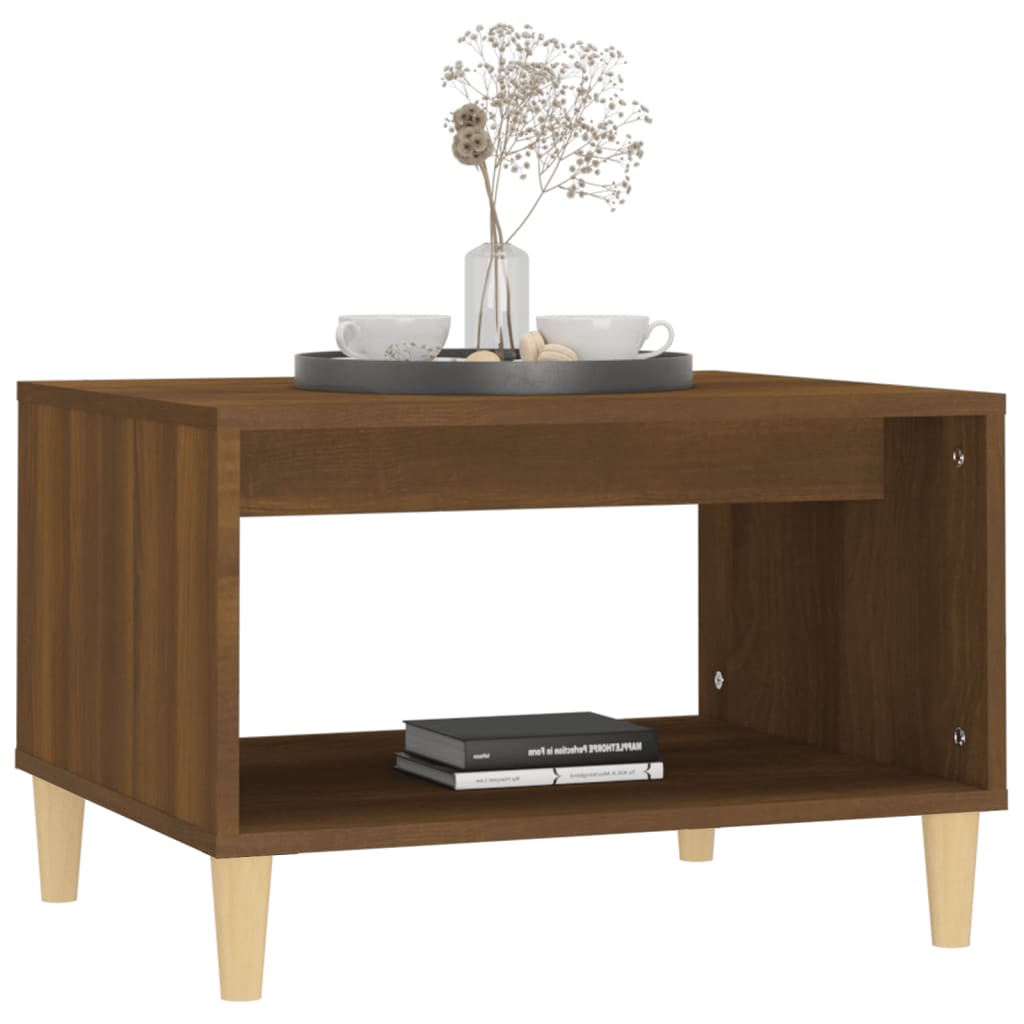 Sofabord brun eg look 60x50x40 cm træmateriale