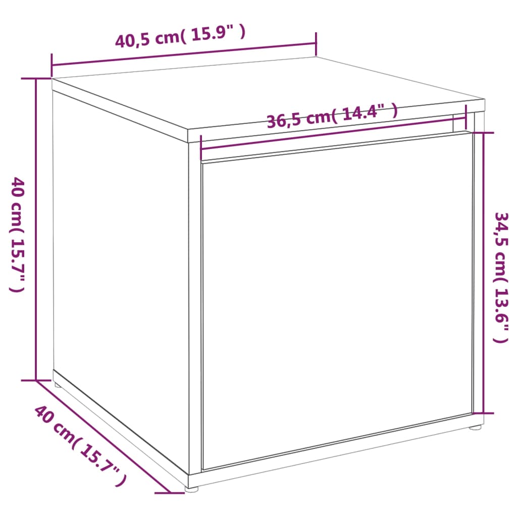 Skuffekasse Brun Eg Look 40,5x40x40 cm Træmateriale