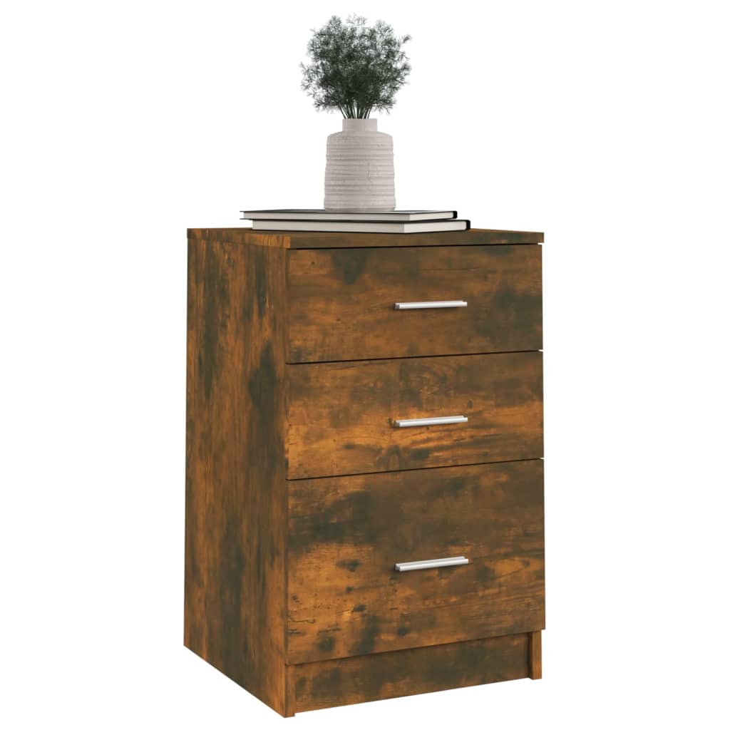 Sengebord røget eg 40x40x63 cm træmateriale