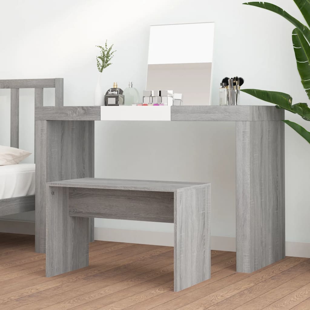 Vanity Taburet Grå Sonoma 70x35x45 cm Træmateriale