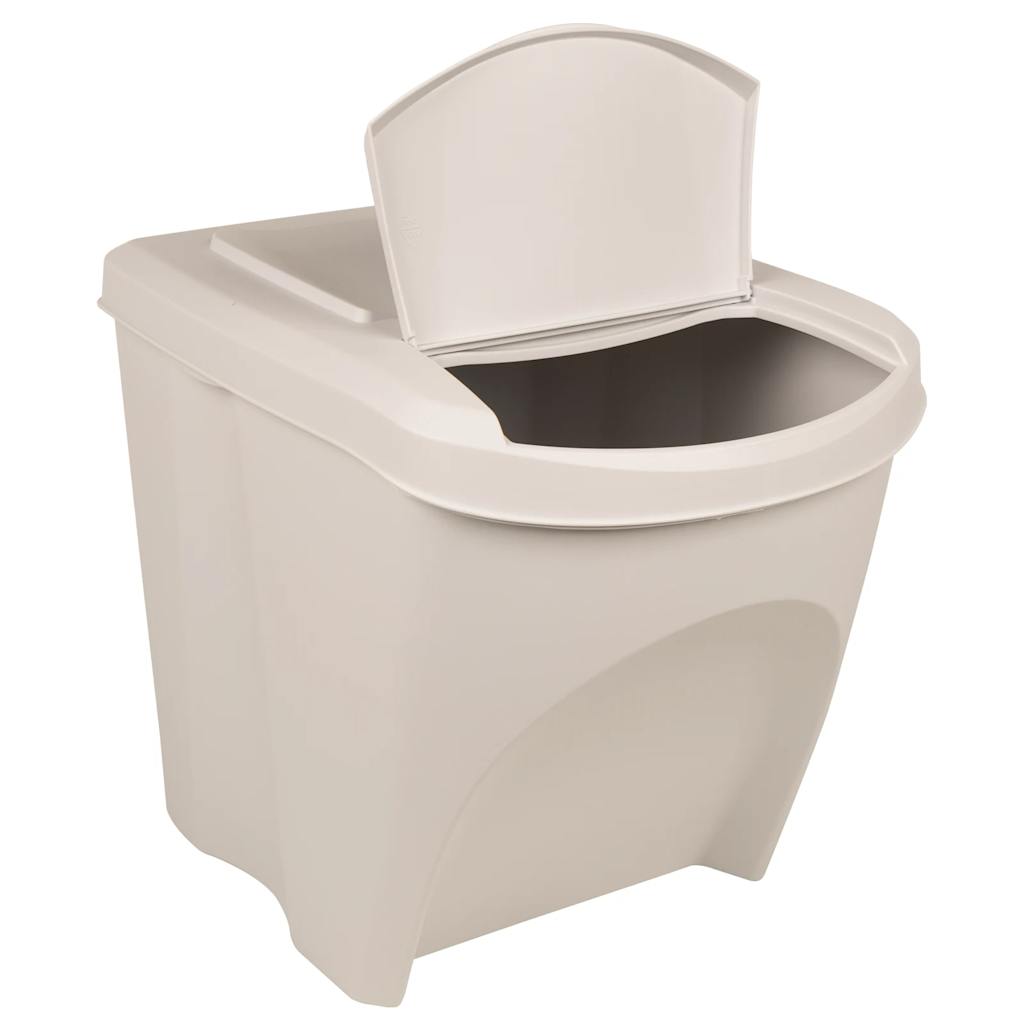 Stapelbare Mülleimer 3 Stk. Weiß 75 L Polypropylen