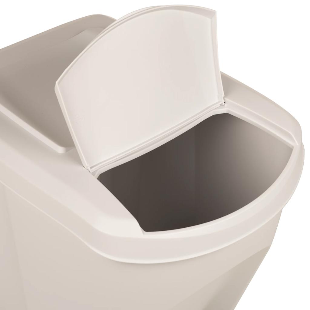 Stapelbare Mülleimer 3 Stk. Weiß 75 L Polypropylen