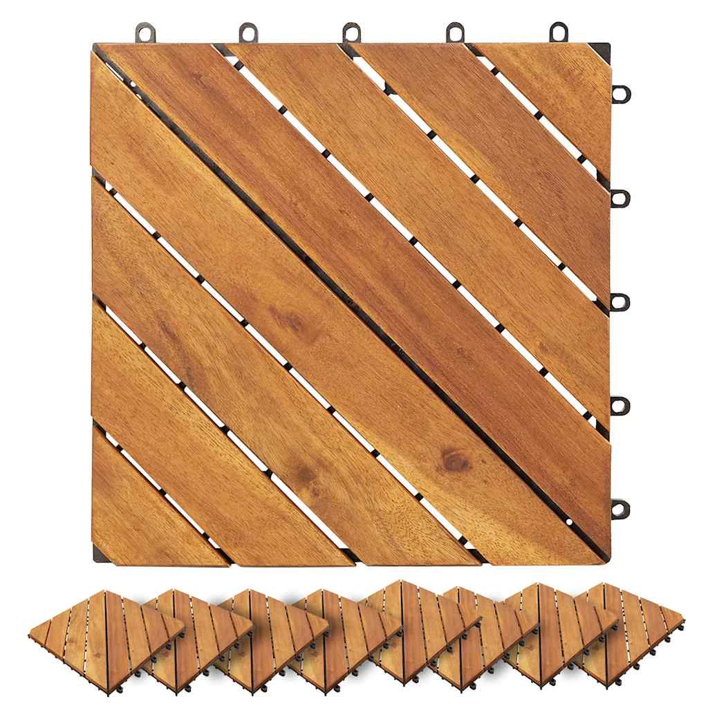 Terrassefliser 20 stk Hvid 30x30 cm massiv træ akacie