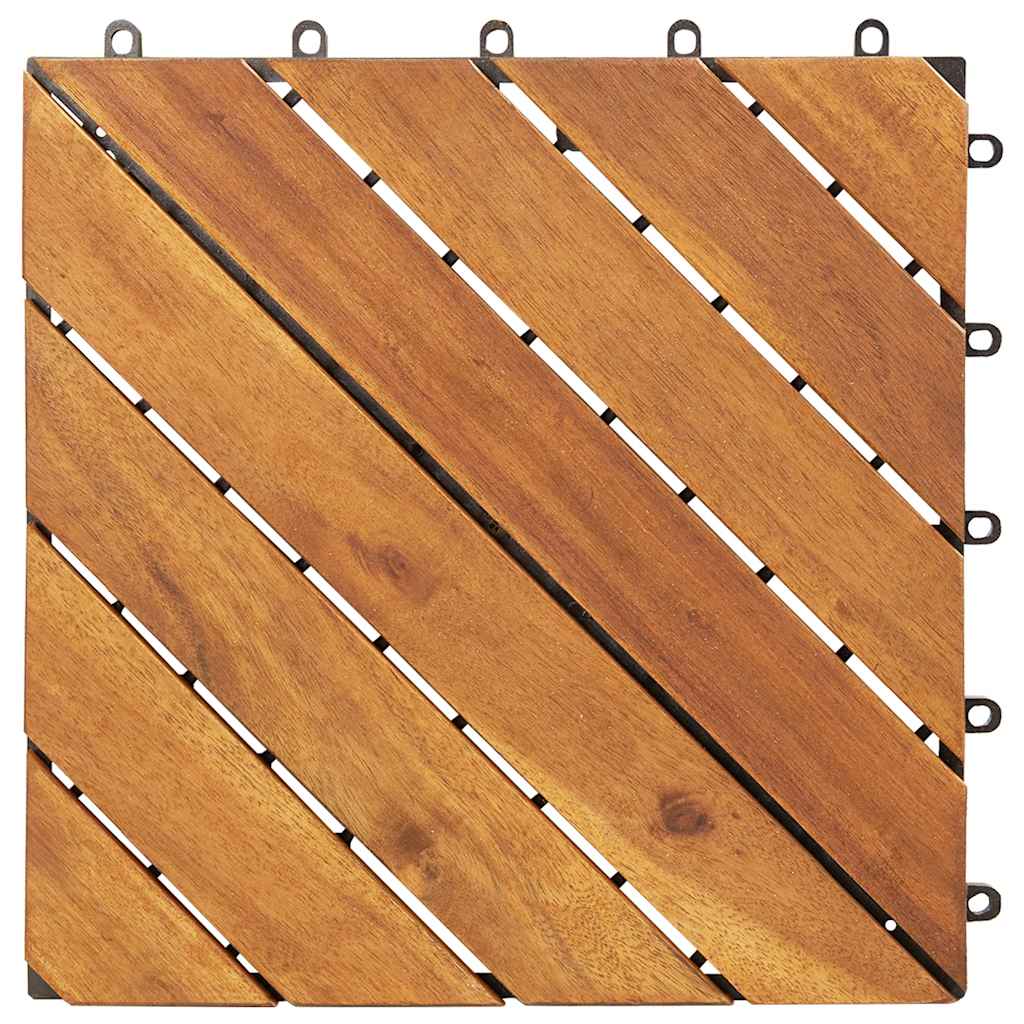 Terrassefliser 20 stk Hvid 30x30 cm massiv træ akacie