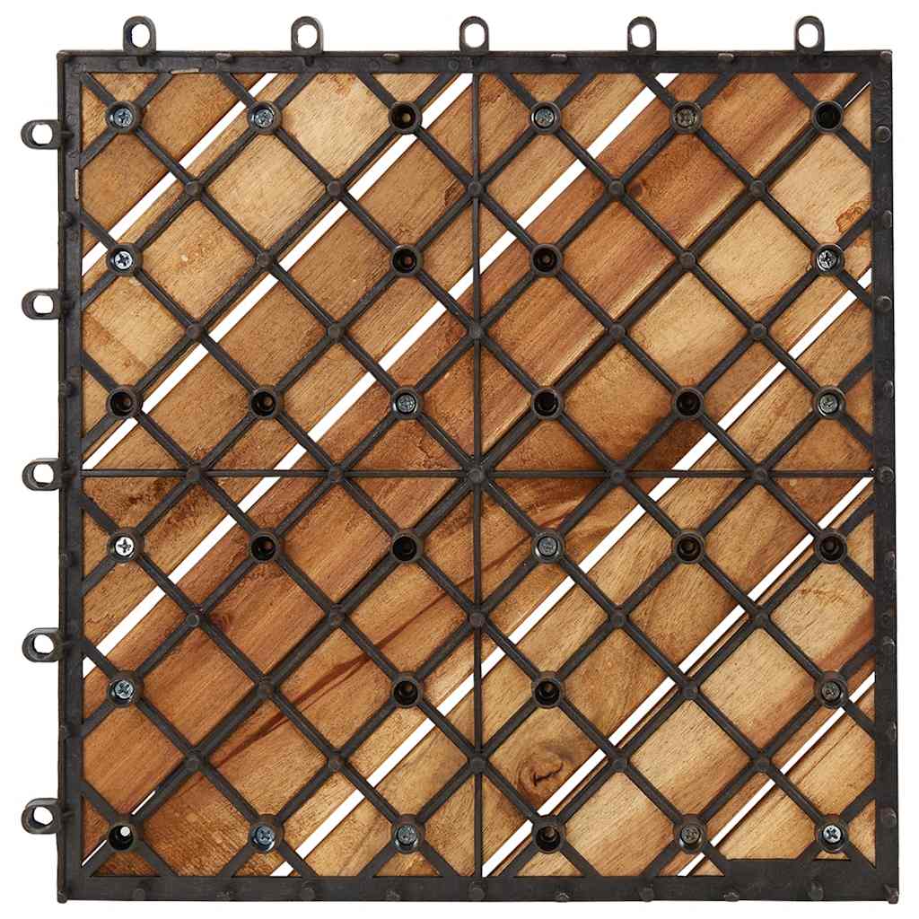 Terrassefliser 20 stk Hvid 30x30 cm massiv træ akacie